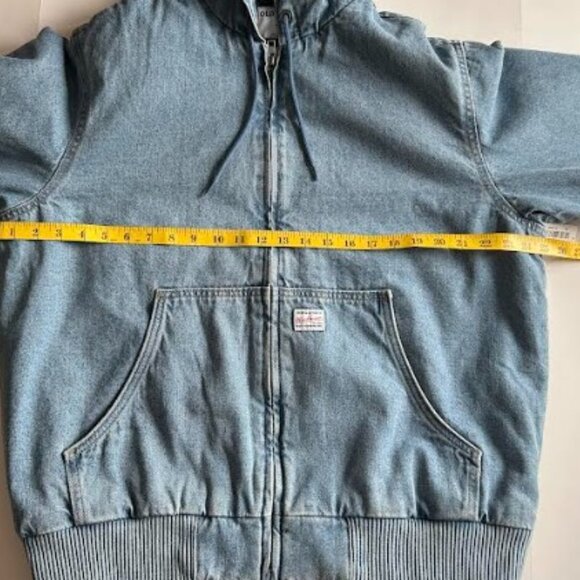 Old Navy Oversized Denim Zip Hoodie Medium Wash Lined M - Picture 9 of 12